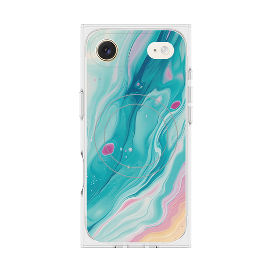 プレミアムスクエアケース with MagSafe［ Color Rain - オリジナル - Serene Wave ］
