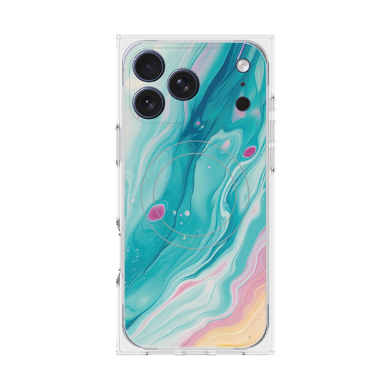 プレミアムスクエアケース with MagSafe［ Color Rain - オリジナル - Serene Wave ］