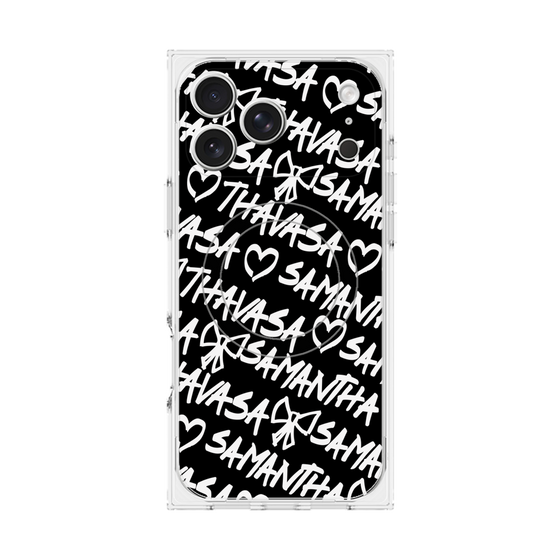 プレミアムスクエアケース with MagSafe［ Samantha Thavasa - スクリッタ - ブラック ］