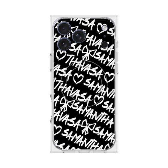 プレミアムスクエアケース with MagSafe［ Samantha Thavasa - スクリッタ - ブラック ］