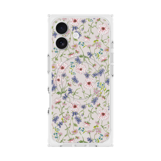 プレミアムスクエアケース with MagSafe［ 日比谷花壇 - FloralSymphony - ベージュ ］
