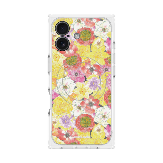 プレミアムスクエアケース with MagSafe［ 日比谷花壇 - HarmonyinBloom - イエロー ］