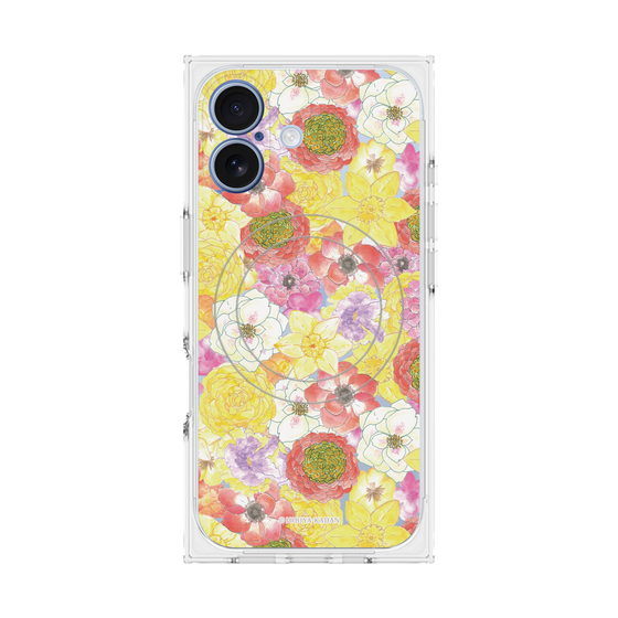 プレミアムスクエアケース with MagSafe［ 日比谷花壇 - HarmonyinBloom - イエロー ］