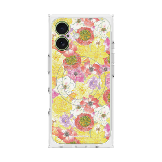 プレミアムスクエアケース with MagSafe［ 日比谷花壇 - HarmonyinBloom - イエロー ］