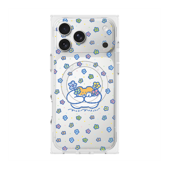 プレミアムスクエアケース with MagSafe［ もくもくちゃん - フラワー ］