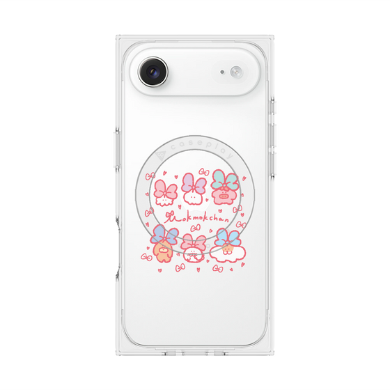 プレミアムスクエアケース with MagSafe［ もくもくちゃん - リボン ］