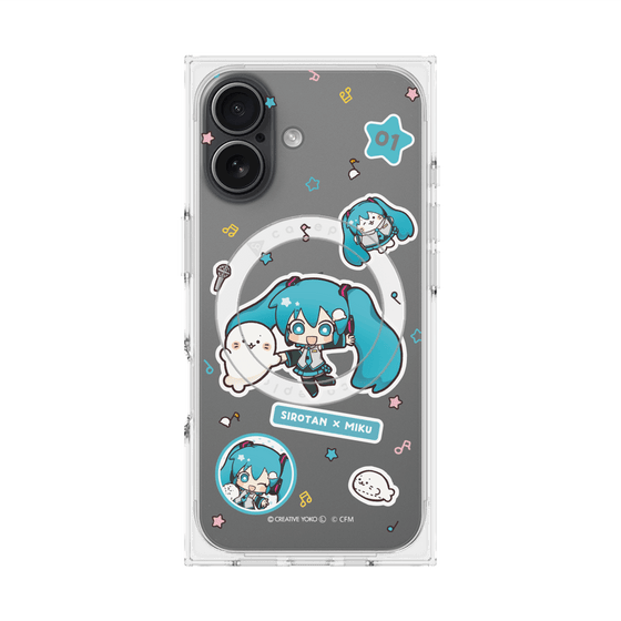 プレミアムスクエアケース with MagSafe［ しろたん×初音ミク - ステッカー ］