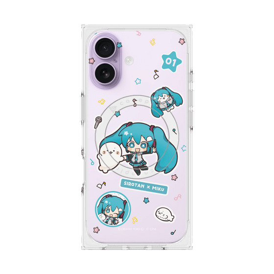 プレミアムスクエアケース with MagSafe［ しろたん×初音ミク - ステッカー ］