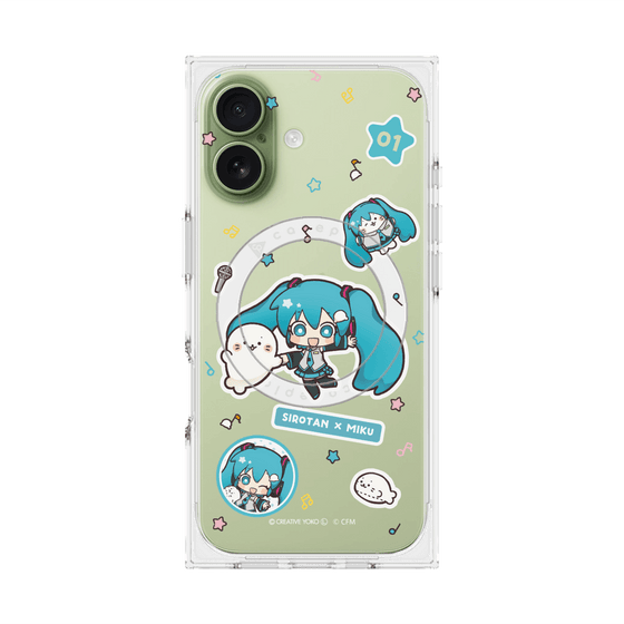 プレミアムスクエアケース with MagSafe［ しろたん×初音ミク - ステッカー ］