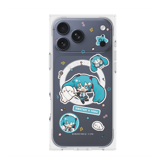 プレミアムスクエアケース with MagSafe［ しろたん×初音ミク - ステッカー ］