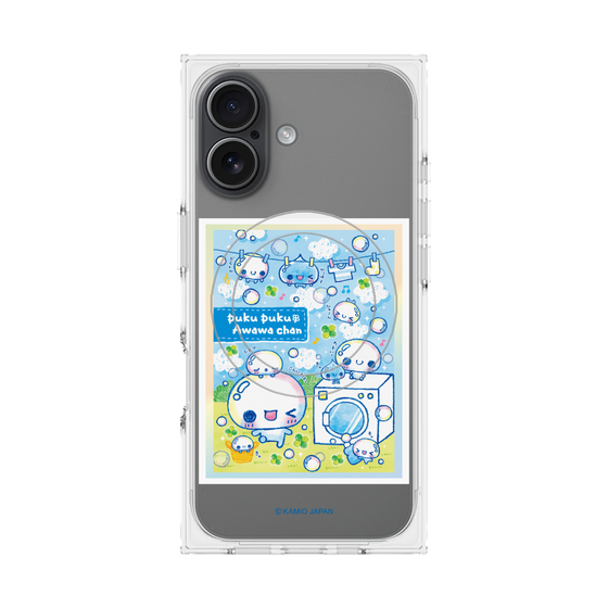 プレミアムスクエアケース with MagSafe［ ぷくぷくあわわちゃん - ランドリー ］