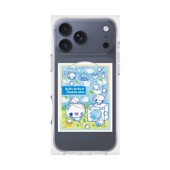 プレミアムスクエアケース with MagSafe［ ぷくぷくあわわちゃん - ランドリー ］