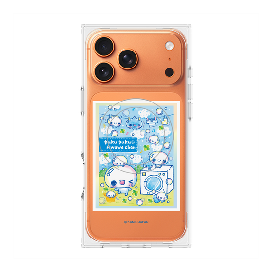 プレミアムスクエアケース with MagSafe［ ぷくぷくあわわちゃん - ランドリー ］