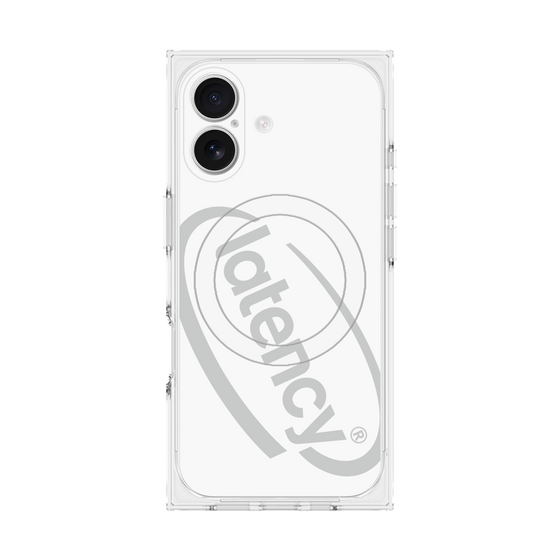 プレミアムスクエアケース with MagSafe［ LATENCY - Circle logo - White ］