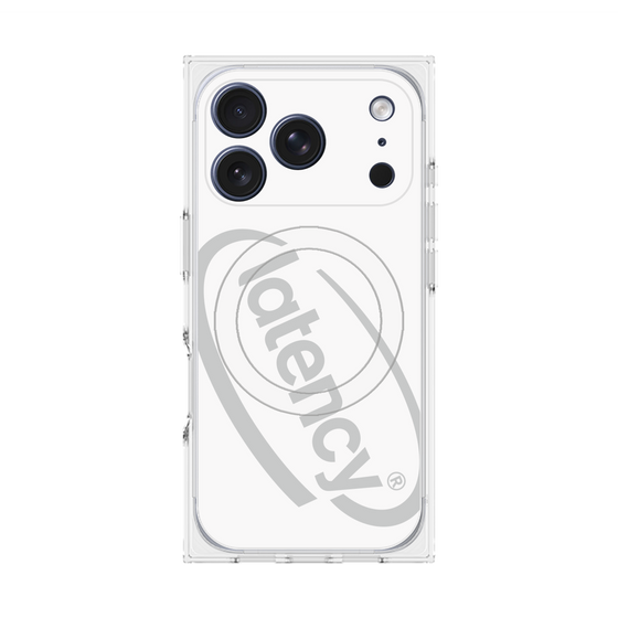 プレミアムスクエアケース with MagSafe［ LATENCY - Circle logo - White ］