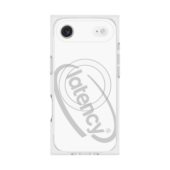 プレミアムスクエアケース with MagSafe［ LATENCY - Circle logo - White ］