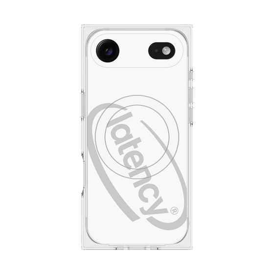 プレミアムスクエアケース with MagSafe［ LATENCY - Circle logo - White ］