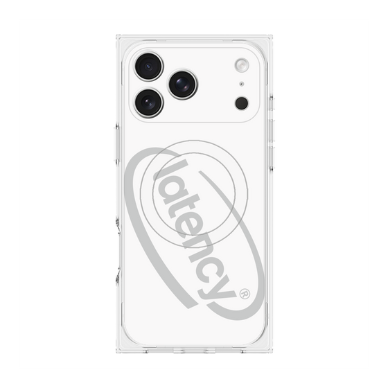 プレミアムスクエアケース with MagSafe［ LATENCY - Circle logo - White ］