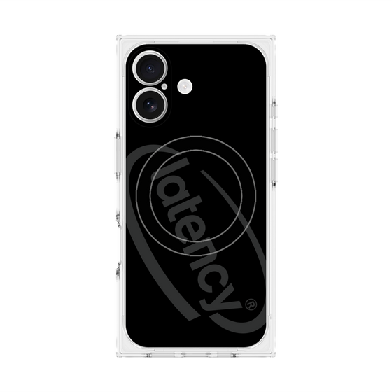 プレミアムスクエアケース with MagSafe［ LATENCY - Circle logo - Black ］
