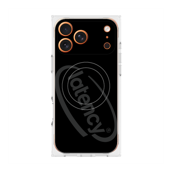 プレミアムスクエアケース with MagSafe［ LATENCY - Circle logo - Black ］