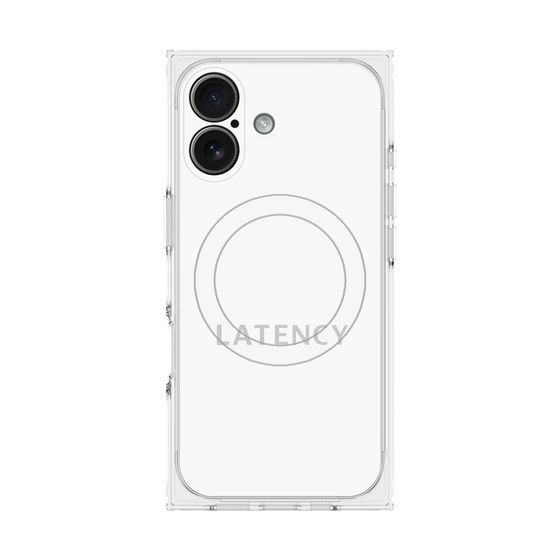 プレミアムスクエアケース with MagSafe［ LATENCY - Logotype - White ］