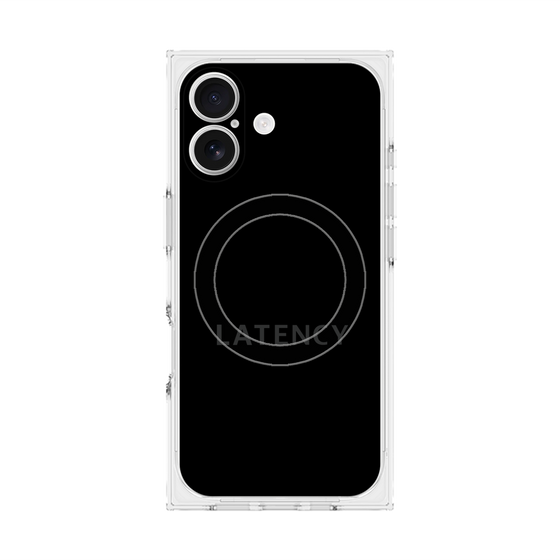 プレミアムスクエアケース with MagSafe［ LATENCY - Logotype - Black ］