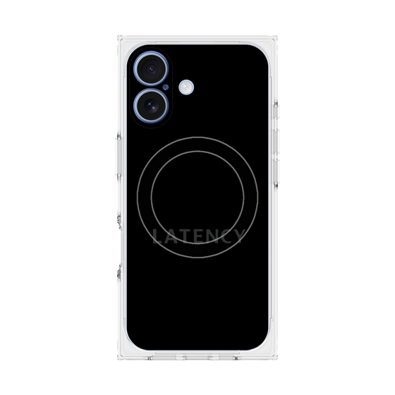 プレミアムスクエアケース with MagSafe［ LATENCY - Logotype - Black ］