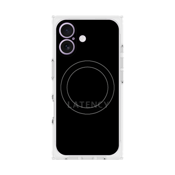 プレミアムスクエアケース with MagSafe［ LATENCY - Logotype - Black ］