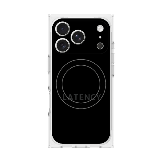 プレミアムスクエアケース with MagSafe［ LATENCY - Logotype - Black ］