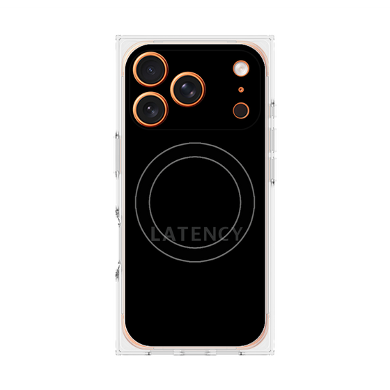 プレミアムスクエアケース with MagSafe［ LATENCY - Logotype - Black ］