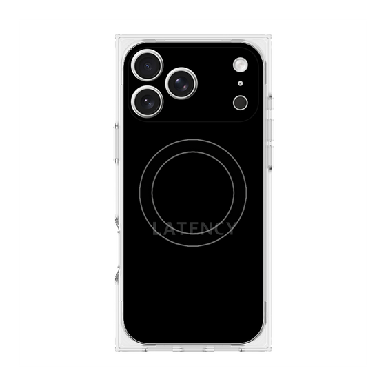 プレミアムスクエアケース with MagSafe［ LATENCY - Logotype - Black ］