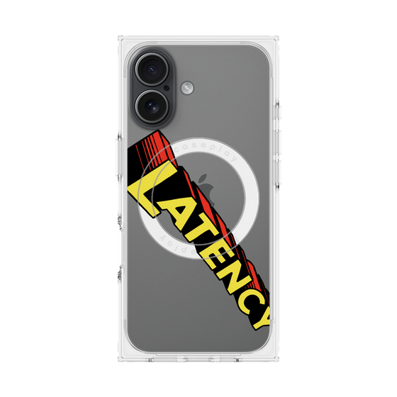 プレミアムスクエアケース with MagSafe［ LATENCY - Rock logo - Clear ］