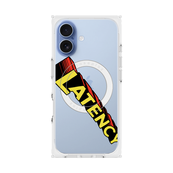 プレミアムスクエアケース with MagSafe［ LATENCY - Rock logo - Clear ］