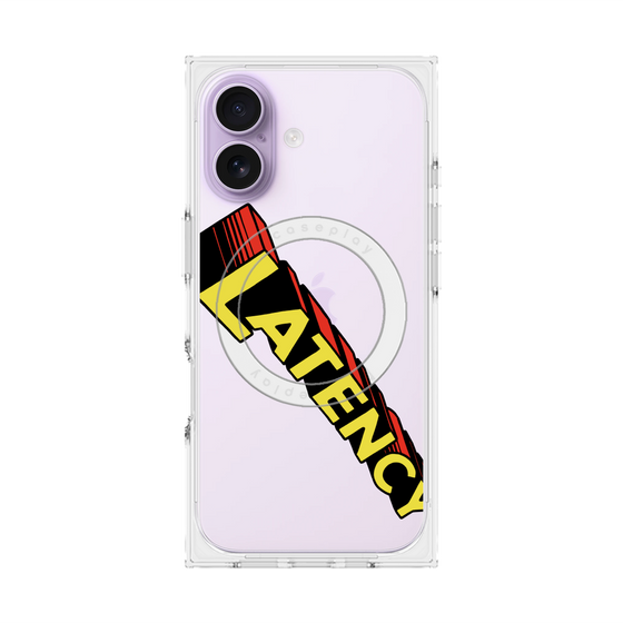 プレミアムスクエアケース with MagSafe［ LATENCY - Rock logo - Clear ］