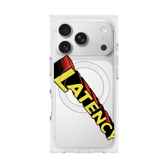 プレミアムスクエアケース with MagSafe［ LATENCY - Rock logo - Clear ］