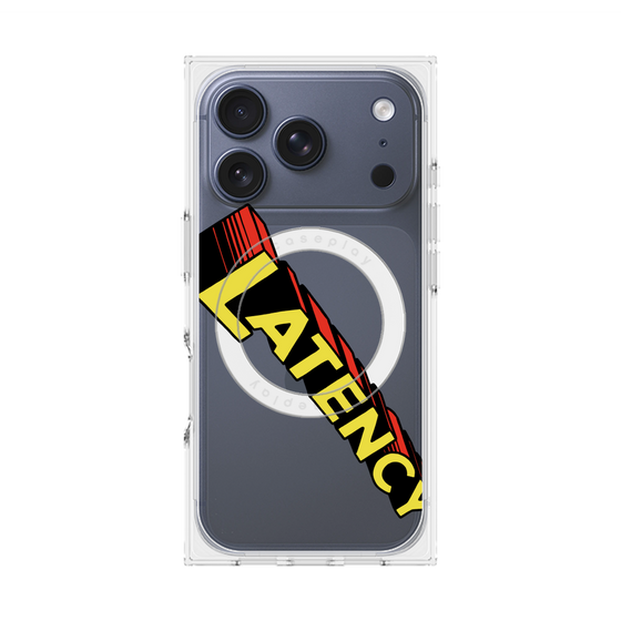 プレミアムスクエアケース with MagSafe［ LATENCY - Rock logo - Clear ］