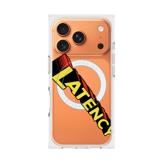 プレミアムスクエアケース with MagSafe［ LATENCY - Rock logo - Clear ］