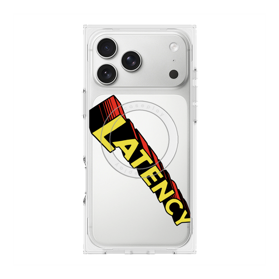 プレミアムスクエアケース with MagSafe［ LATENCY - Rock logo - Clear ］