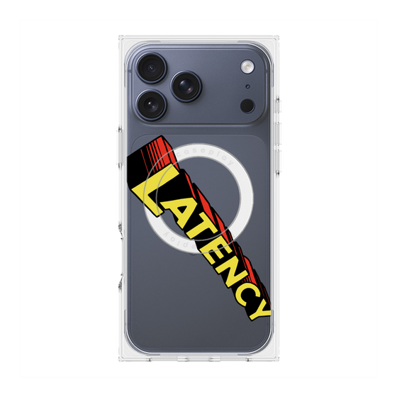 プレミアムスクエアケース with MagSafe［ LATENCY - Rock logo - Clear ］