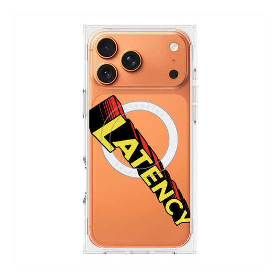 プレミアムスクエアケース with MagSafe［ LATENCY - Rock logo - Clear ］