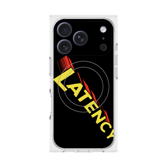 プレミアムスクエアケース with MagSafe［ LATENCY - Rock logo - Black ］