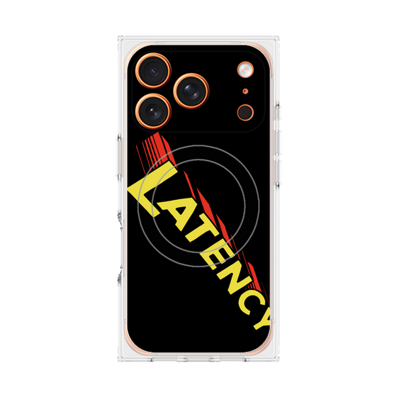 プレミアムスクエアケース with MagSafe［ LATENCY - Rock logo - Black ］