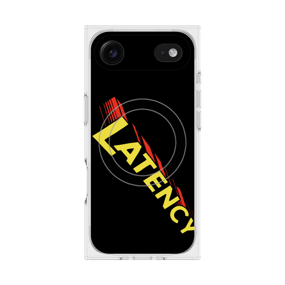 プレミアムスクエアケース with MagSafe［ LATENCY - Rock logo - Black ］