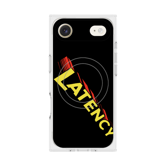 プレミアムスクエアケース with MagSafe［ LATENCY - Rock logo - Black ］