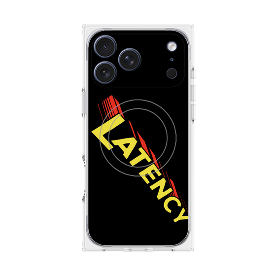 プレミアムスクエアケース with MagSafe［ LATENCY - Rock logo - Black ］