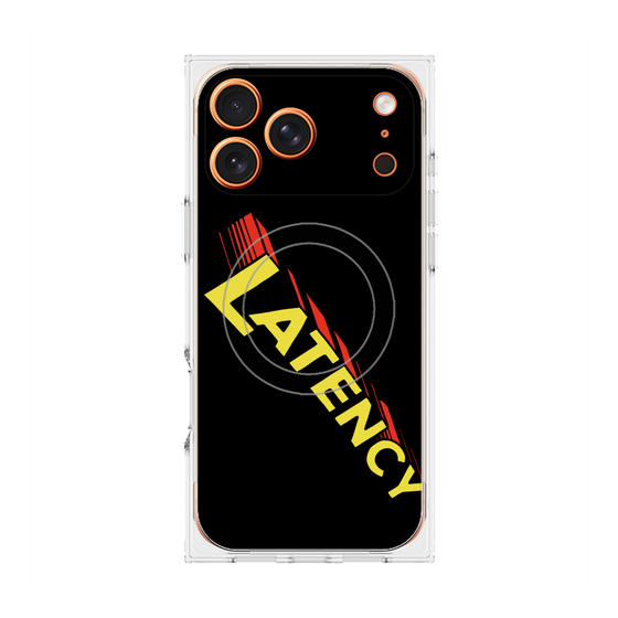 プレミアムスクエアケース with MagSafe［ LATENCY - Rock logo - Black ］