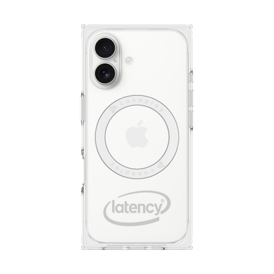 プレミアムスクエアケース with MagSafe［ LATENCY - Circle logo - Gray ］