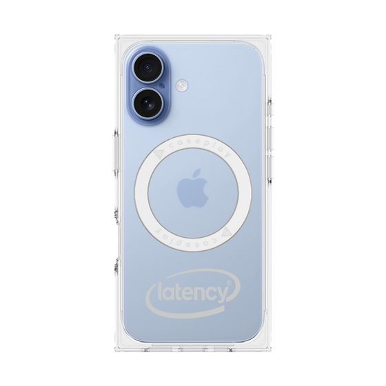 プレミアムスクエアケース with MagSafe［ LATENCY - Circle logo - Gray ］