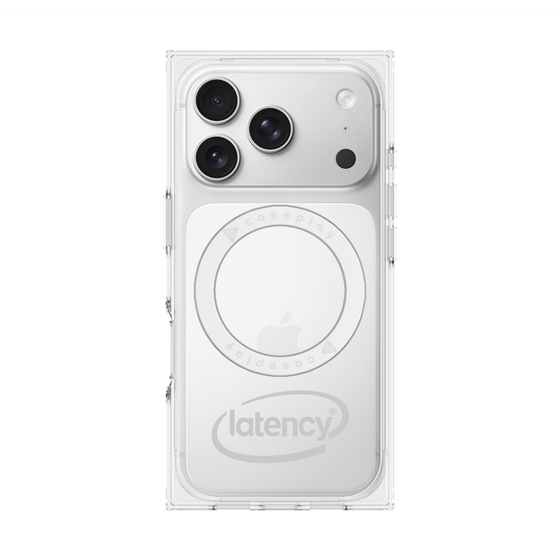 プレミアムスクエアケース with MagSafe［ LATENCY - Circle logo - Gray ］