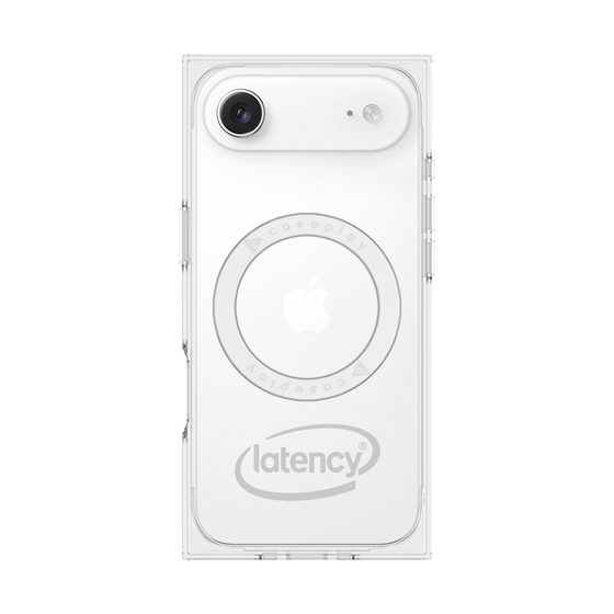 プレミアムスクエアケース with MagSafe［ LATENCY - Circle logo - Gray ］